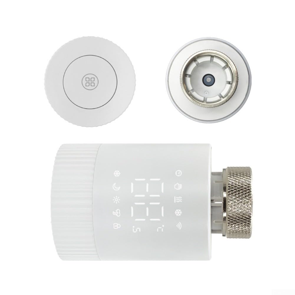 Válvula termostática de radiador TRV programable, control de temperatura con programación personalizada y conector M30 x 1,5 mm, compatible con sistemas de calefacción doméstica, rango ajustable de 5