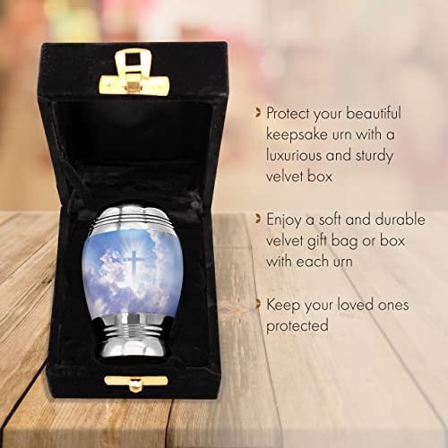 Image of Heavenly Cross Cremation Urn for Ashes Adult Male - Personalized Urn for Ashes for Women Decorative Urns - Beautifully Handcrafted Cross Urn