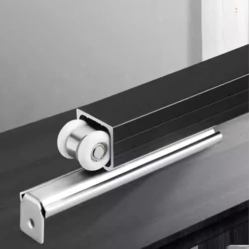 Matte Black Barn Door Kit - 13ft Adjustable Track, Waterproof Ceiling & Wall Mount Hardware, Sturdy Roller Set with 12 Rollers, Customizable for Single Door Use