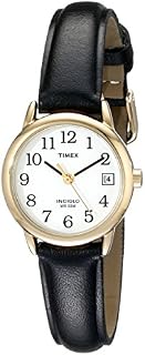 Timex Women's T2H341 Easy Reader Black Leather Strap Watch