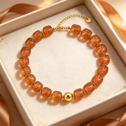 GAOKOXI Light Brown Chunky Beaded Necklace for Women Trendy Summer Boho Statement Circle Choker Necklaces Beach Resin Jewelry Accessories — view 5
