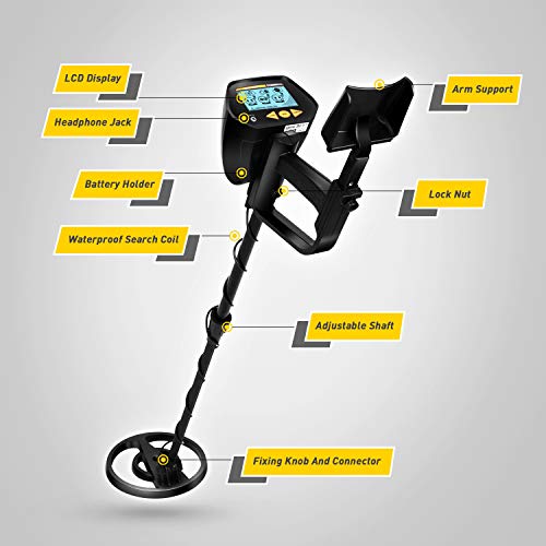 INTEY Metal Detector - High Accuracy and Lightweight 2 Modes 3 Distinctive Audio Tones, LCD Screen and Waterproof Search Coil with Adjustable Shaft for Adults and Kids - Thumbnail 5