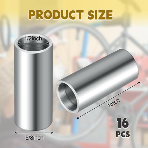 Yaocom 16 Pcs Stainless Steel Spacer 5/8" OD x 1/2" ID x 1" Length Round Spacer Unthreaded, Screw Standoff Bushing Plain Finish Round Metal Spacers for 1/2 Screws Bolts and Rods by Yaocom - Image 2