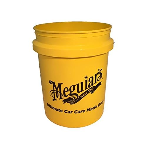 Meguiar’s RG203 Yellow Large Car Wash Bucket 5US Gallon (Grit Guard Compatible/Sold Separately)