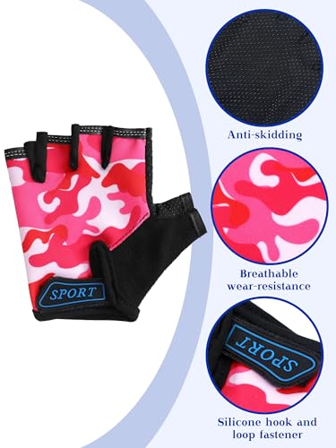 Image of Boao 3 Pairs Kids Half Finger Bike Gloves