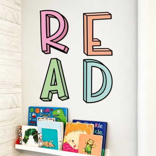 Carteles de lectura contra paredes aburridas decoración aula y escuela