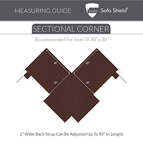 Sofa Shield Patented Sectional Slip Cover, Large Cushion Protector, Reversible Stain And Dog Tear Resistant Slipcover, Quilted Microfiber 30X30” Seat, Washable Covers Dogs Pets Kids, Shabby Rose Linen #TOP6