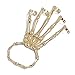 Produktbild Deathbringer Bracelet, Halloween Wristband Skull Finger Metal Skeleton Hand, Punk Handmade Halloween Wristband Skull Fingers with Adjustable Ring Wristband for Women Men Party (Gold)
