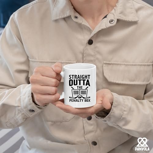 Straight Outta The Penalty Box Hockey Gifts For Men Women Ice Hockey Player Coach Team Mates Trainer Instructor Hockey Lover Dad Boyfriend Husband From Wife Girlfriend Ceramic Mug 11 oz White