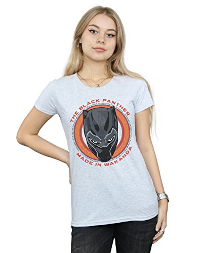 Marvel Women's Black Panther Made in Wakanda Red T-Shirt Sport Grey Medium