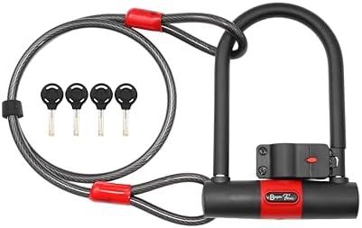 BARGAIN FACTORY Bike Lock, U Lock 18mm Extra Heavy Duty, with 4 K...