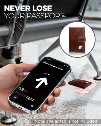 LORZOR Full Grain Leather Passport Wallet