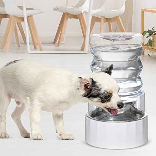 Rizzari Automatic Pet Waterer, 100% Bpa-Free, 4.6L Gravity Stainless Steel Water Dispenser, Large Capacity Water Feeder For Cats And Small And Medium-Sized Dogs (White,Small) #TOP6
