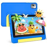 MUISOO 7 Zoll Kinder Tablet mit Hülle, Android Tablet für Kinder, 8GB+64GB(128GB TF Expand), 1024x600 HD Display, WiFi 6, BT5.2, Dual Kamera Android Tablets (Blau)