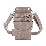  Oinna Pu Lederschere Gürteltasche Haarschnitt Gürteltasche, Friseur Werkzeugtasche für Friseur Scheren, Clips, Haarkämme-Rosa
