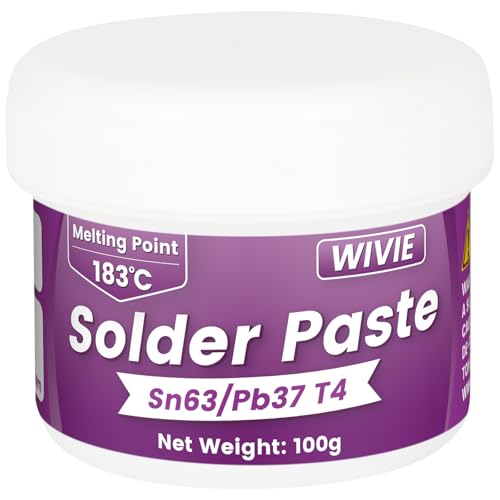 Sn63/Pb37 Solder Paste T4 Particle 183C Melting Point for Electronics PCB BGA Electronics Welding (100G)