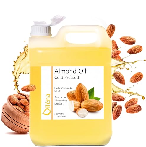 Aceite de Almendras Piel (Corporal y Facial) y Cabello, Anti Estrias Embarazo, Piel Atopica y Bebe, Aceite de Masaje Profesional. Hidratante y Rico en Vitamina E. 100% Natural y Puro - 5000 ml 5 L