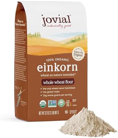 Jovial Organic Einkorn Whole Wheat Flour, High Protein, Non-GMO, 32 Oz