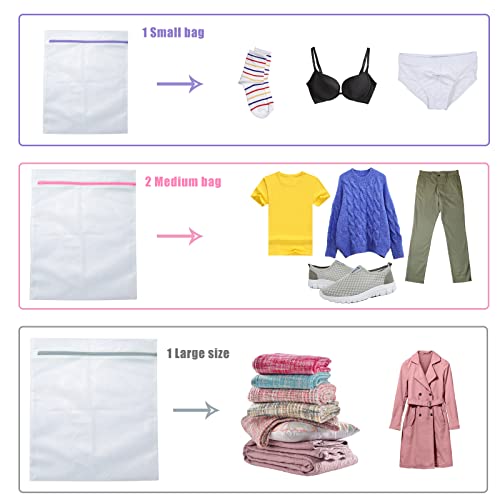 Mesh Laundry Bags For Delicates, Liwilong Lingerie Wash Bag, Bra Bag For Washing Machine, Blouse, Hosiery, Stocking, Underwear Bag-4Pack, 1 Small, 2 Medium, 1 Large (Mesh Luandry Bag) #TOP3