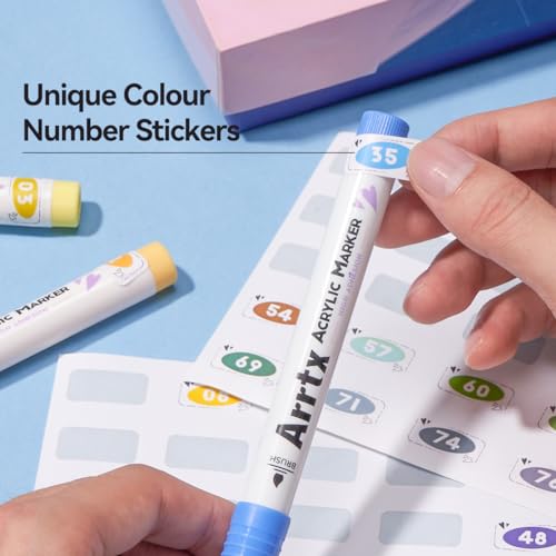 Image of Arrtx Acrylic Paint Pens 30B Colors Brush Tip Acrylic Pens Markers for Rock Painting Wood Ceramic Glass Canvas Metal Plastic Fabric Stone & DIY Project,Multi-Coloured