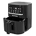 West Bend Compact Air Fryer 5-Quart Capacity with Digital Controls LCD Display and 10 Cooking Presets with Shake Reminder, Nonstick Frying Basket, 1500-Watts, Black
