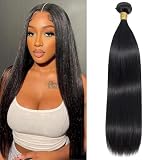Straight Bundles Human Hair 18 Inch 100% Unprocessed Brazilian Virgin Hair Bundles Human Hair Trippy Hair Weave Bundle Extension for Black Women Natural Color