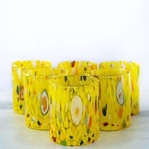MurArt Bicchieri di Murano Set da 6 bicchieri da 300ml Collezione Tower in vetro soffiato a mano in lavorazione artigianale Made in Italy
