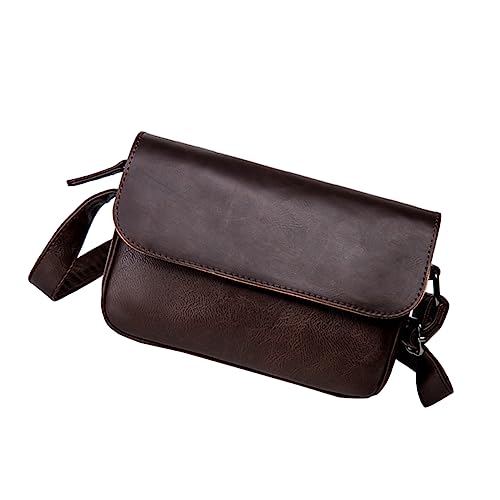 Veemoon Men's PU Leather Crossbody Bag Stylish Messenger Tote for Travel Retro Single Shoulder Bag Fashionable Small Size Versatile Use for Daily and Outdoor Activities