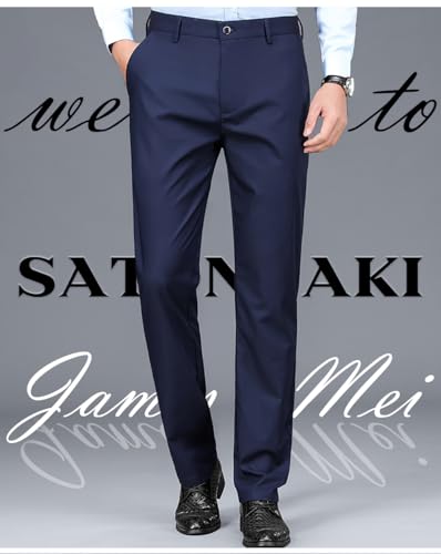 Men's Dress Pants Slim Expandable Waist Fit Flat Front Pant Work to Weekend Pant2