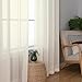 Lecloud Cream Sheer Curtains 84 Inches Long 2 Panels Set, Elegant Light Filtering Window Curtains with Rod Pocket, Airy Voile Transparent Dreaps for Living Room Decor, Each Panel 42 X 84 Inch