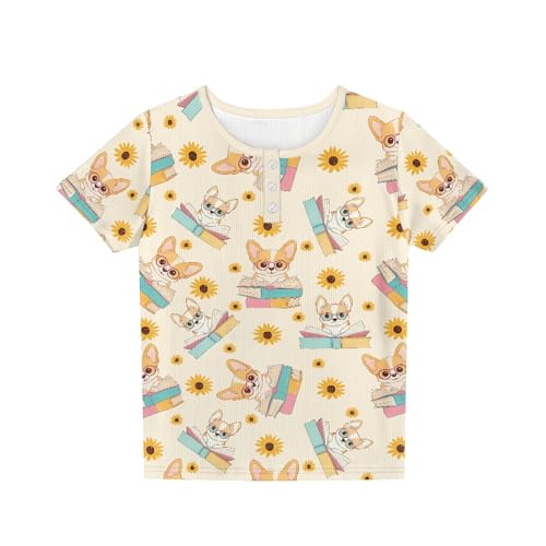 Girls Summer Shirts Size 3-14 Short Sleeve Hemley Shirt for School Workout Soft Breathable Summmer Outfits Tee Tops