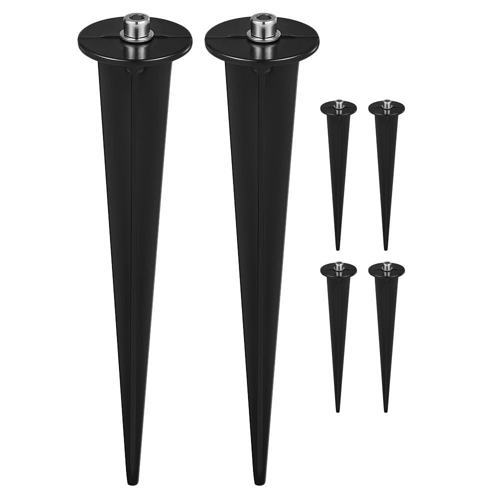 Milisten 6-Pack Plastic Ground Stakes for Outdoor Lights: Replacement Garden Solar Lamp Spikes with M5 Screws - Landscape Lighting Accessories for Yard, Pathway & Spotlights