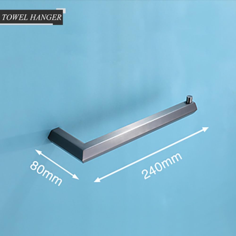 Grey Color Stainless Steel Wall Mounted Hand Towel Bar Toilet Paper Holder Robe Towel Hooks Storage Rack Bathroom Accessories,Towel Hanger