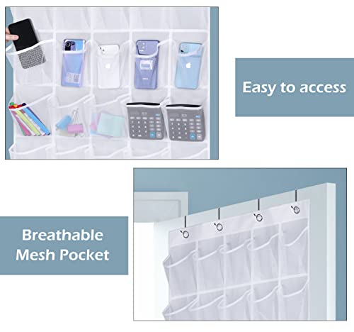 Aooda Over The Door Hanging Pantry Snack Organizer 40 Mesh Pockets Kids Shoe Rack Hanger Holder For Closet, White #TOP3