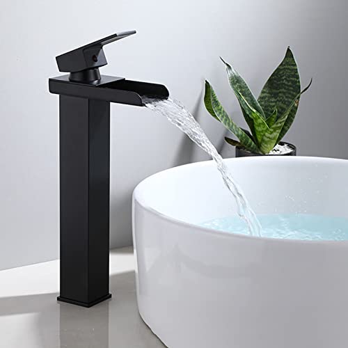 Mitigeur cascade noir pour lavabo mono-trou en laiton - 7
