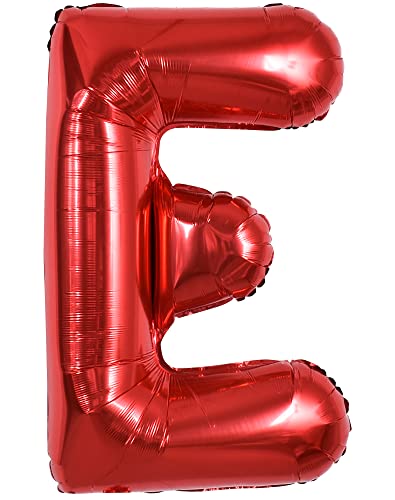 TONIFUL 40 Inch Large Bright Red Letter Balloons A-Z, Giant Jumbo Helium Foil Mylar Big Letter E Balloons for Birthday Party Anniversary Wedding Decorations