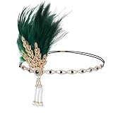 choyaxo Flapper Headband Roaring 20s Headpiece Flapper Headpiece Feather Headband for Women