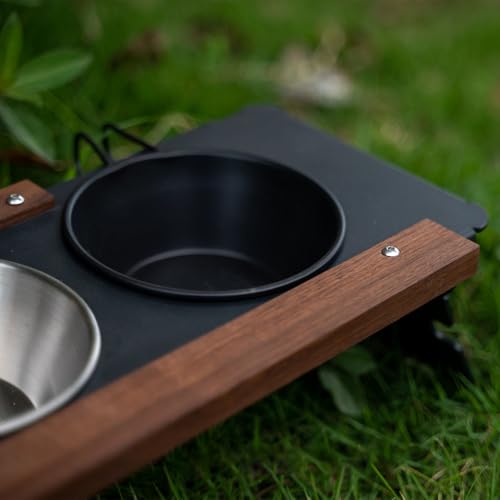 Erhöhter Hundenaptop- Ständer Hundeschüssel Ständer | Multifunktionaler Metall- Hundenaptop- Ständer mit Lampenregal, Katzennahrung Wasser für Camping Auto- Show Bergsteigen im Freien drinne-7