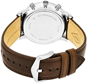 Fossil Men's Watch, Neutra Quartz Stainless Steel and Chronograph Leather Watch for Men, Color: Silver, Brown - 3