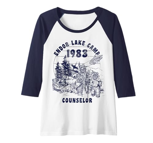 T-shirt Star Wars Endor Raglan Baseball vintage 1983 en coton mélangé