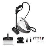 Polti Vaporetto Smart 30 S, Pulitore a Vapore con Caldaia ad Alta Pressione fino a 3 Bar, Tappo di Sicurezza, Potenza 1800 W, Capacità 1,6 L, 12 Accessori, Vano Porta Accessori, Bianco e Grigio