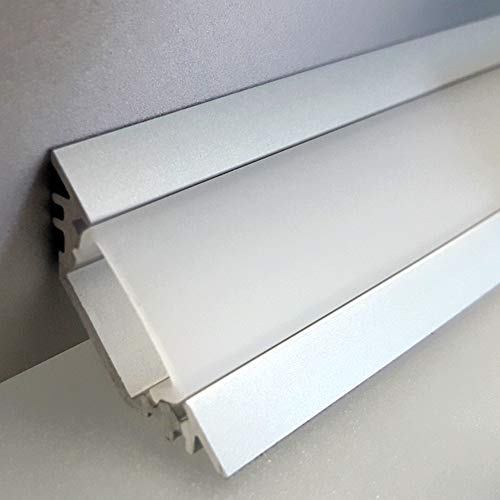 Preisvergleich Produktbild LEDsikon® LED Profil TRIO-T ALU 2m eloxiert + weiße Abdeckung, Set