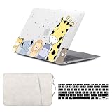 HLAAJJX Etui do MacBooka Air 33.0 cm (model 2017-2010 rok A1466 A1369), twarda obudowa z nadrukiem i pokrowiec na laptopa i klawiaturę do Macbook Air 13.3, urocze przezroczyste zwierzę