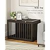 Furniture-Style-Dog-Crate-Wooden-Dog-Crate-End-Table-Double-Doors-Dog-Kennels-Indoor-Modern-Decorative-Dog-Crates-Furniture-Dog-Cage-Side-Table-Chew-Proof-Easy-to-Assemble- Modern Decorative Dog Crates