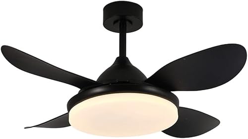 Ventilador de techo con luz y control remoto, ventilador de techo de 36 pulgadas con luz, 6 velocidades, 3 colores, ventilador de techo inteligente