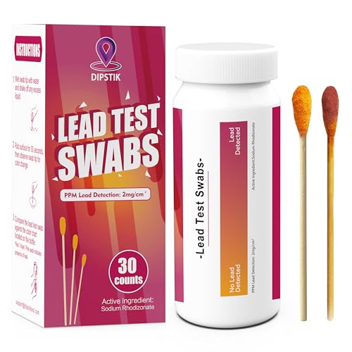 DIPSTIK Lead Test Kit 30 Counts, Home Lead Testing Swabs, Rapid Accurate Test Lead for All Painted Surfaces, Dishes, Furniture, Toys, Wood