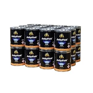 Real JellyFish Flame Premium Gel Fuel 24 Cans Indoor or Outdoor Made in USA 13oz