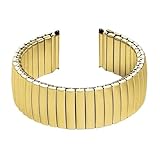 Correa de reloj elástica de acero inoxidable, 12mm, 14mm, 16mm, 18mm, 20mm, 22mm, accesorios de pulsera de extensión elástica for hombres y mujeres(Gold,18mm)