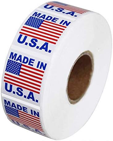DREAM ART 1 Roll"Made in USA" Pre-Printed Labels Stickers (1" x 1") ; 1000 Labels per Roll