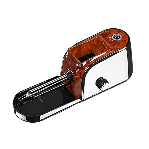Electric Cigarette Rolling Machine Automatic Roller Maker Portable Household Auto Electric Cigarette Injector Machine for Regular Size Filtered Cigarettes 8mm 0.31" Diameter Tube (Mahogany)